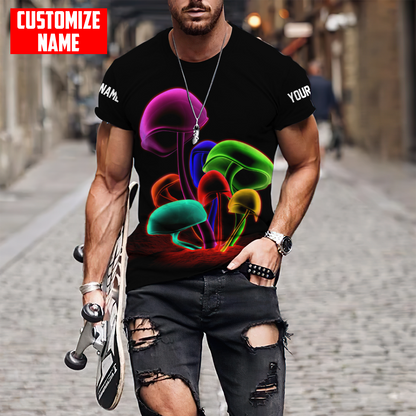 Customize Name Mushroom Hippie 3D All Over Printed Unisex Shirts