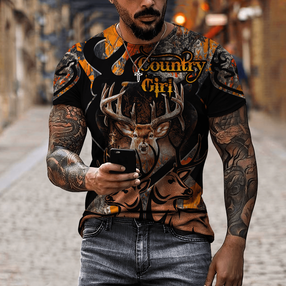 Country Girl Deer Hunting 3D All Over Printed Unisex Hoodie