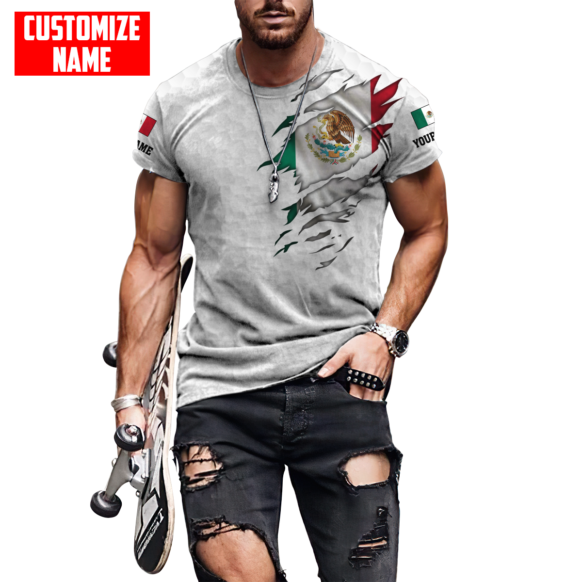 Persionalized Mexico 3D All Over Printed Unisex Shirts