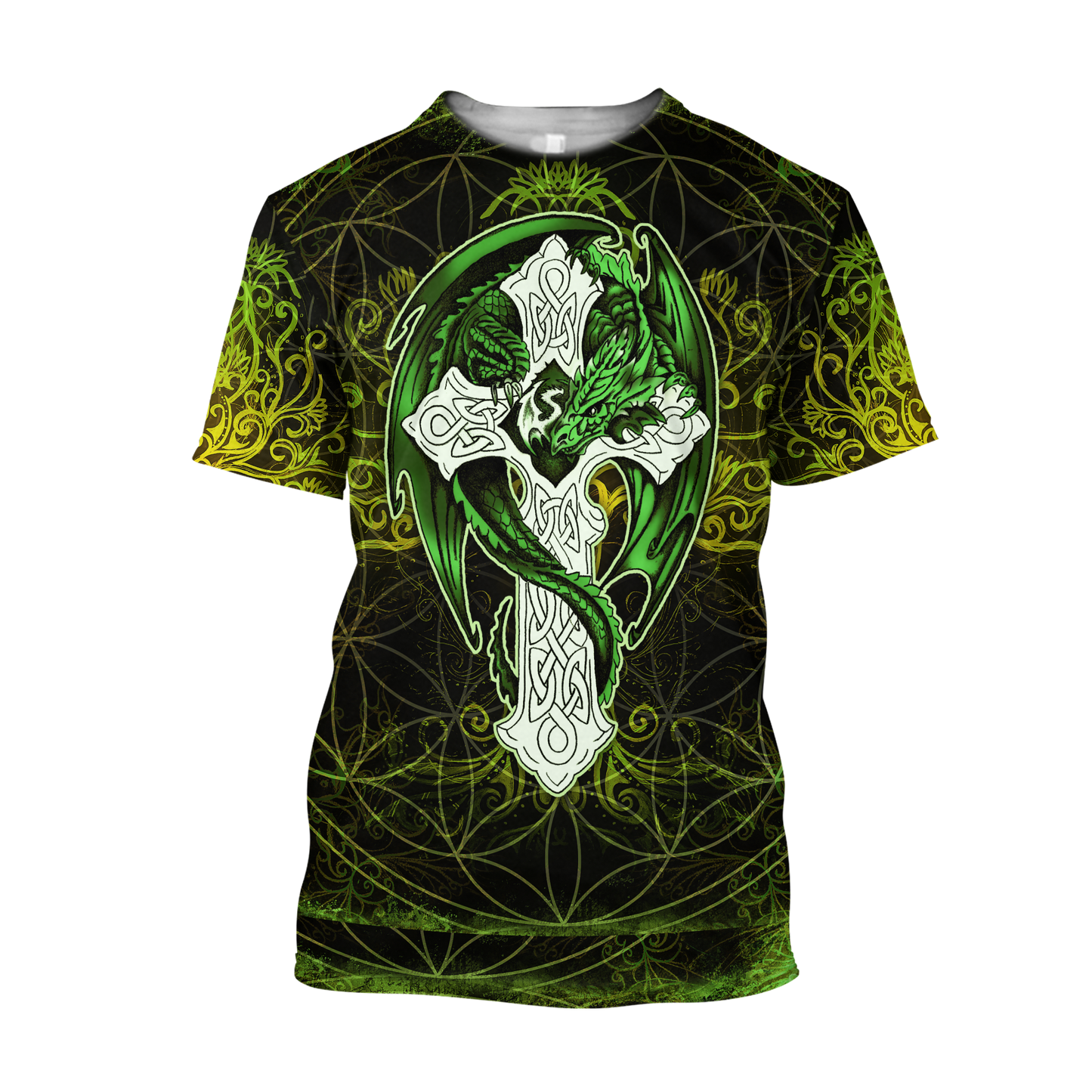 Celtic Dragon Cross Irish Saint Patrick's Day 3D All Over Printed Unisex Shirts TN