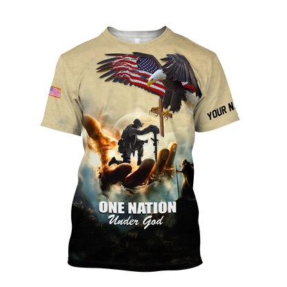 US Army Veteran Personalized name 3D All Over Printed Unisex Shirts