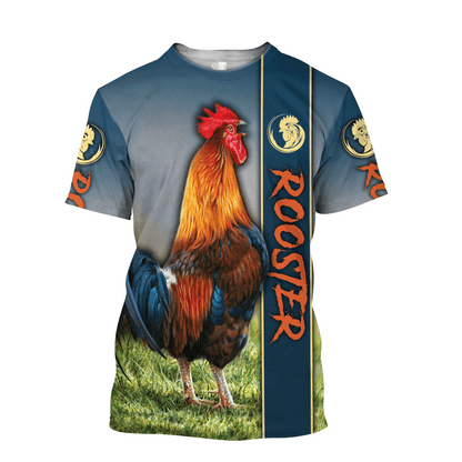 Rooster 3D All Over Printed Unisex Deluxe Hoodie ML