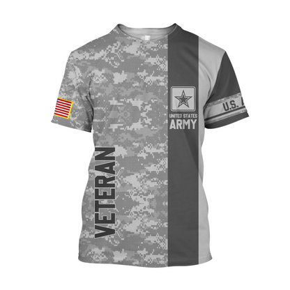 Premium Unique US Army Veteran Polo All Over Printed