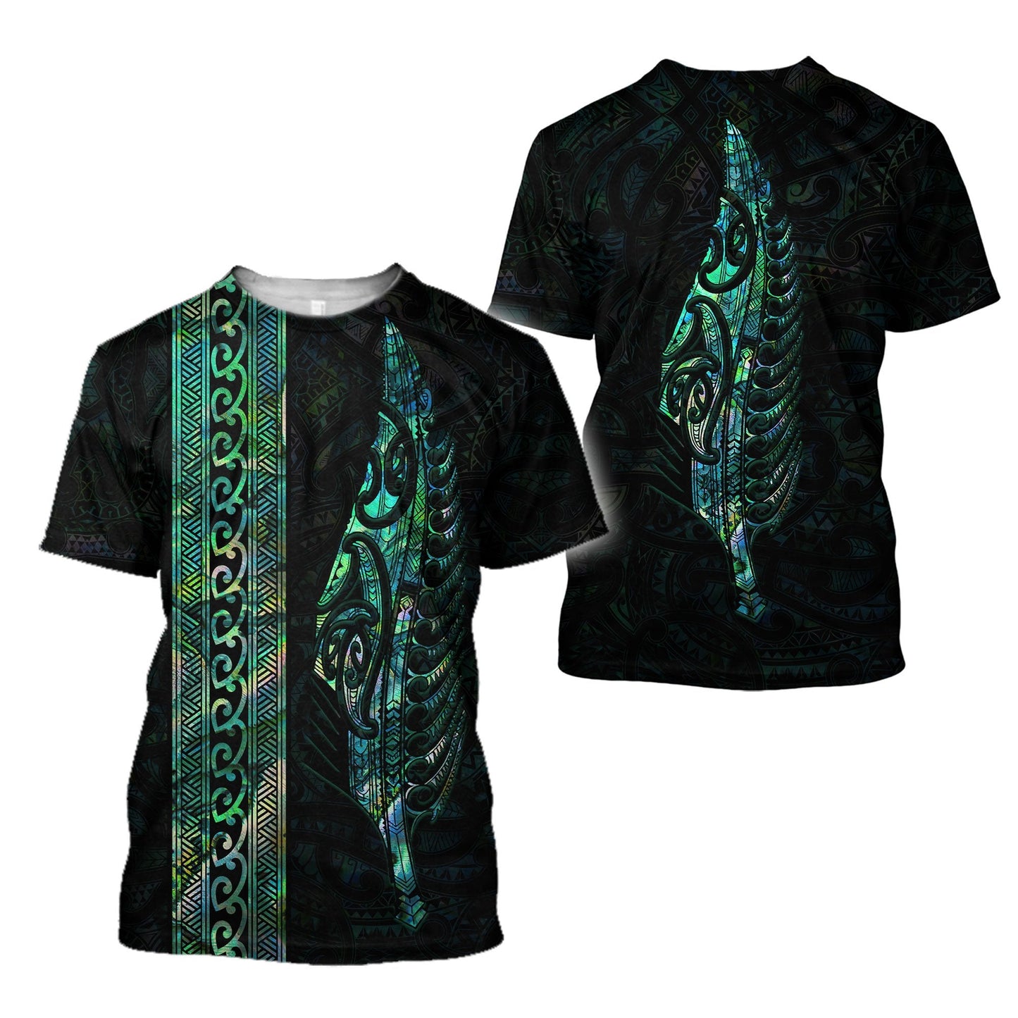 Maori Silver Fern Paua Shell 3D All Over Printed Unisex Shirts