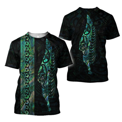Maori Silver Fern Paua Shell 3D All Over Printed Unisex Shirts