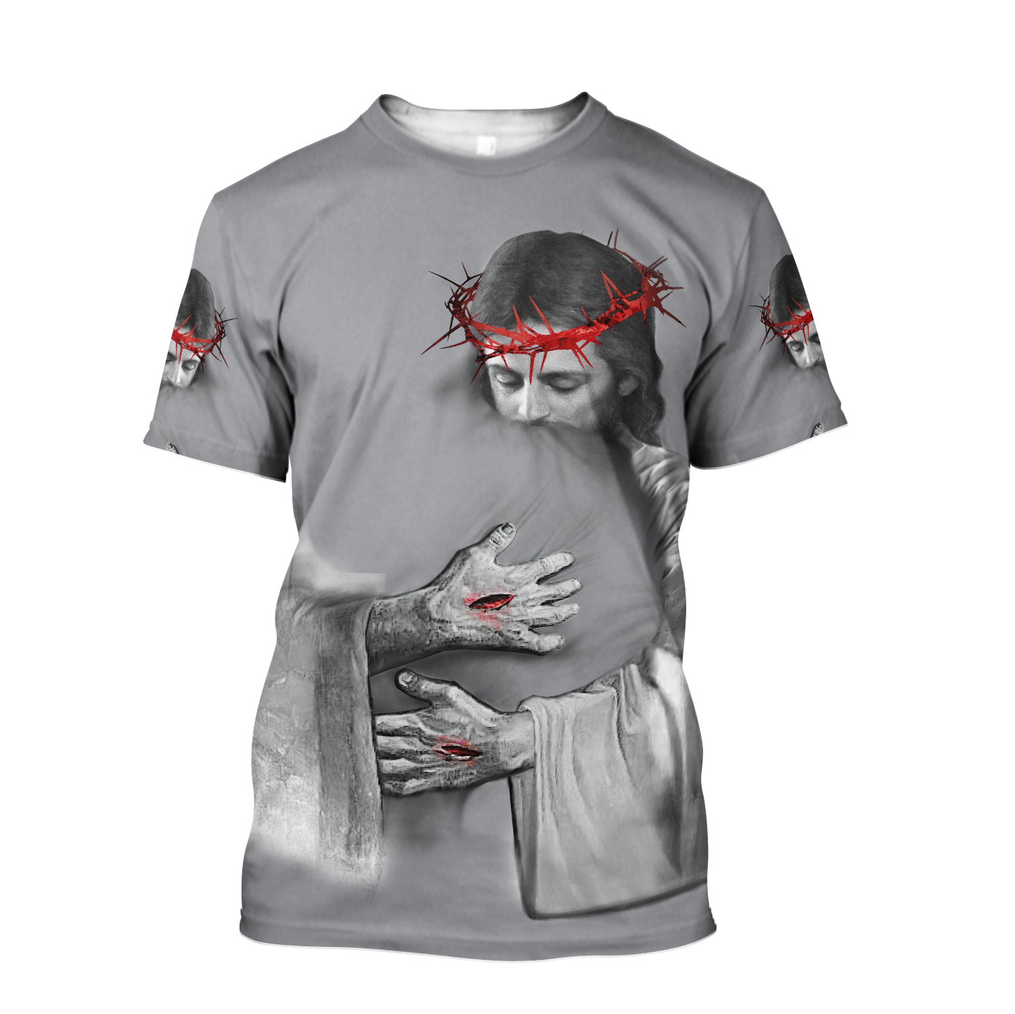 In the Arms of Lord v1 Grey Tone - Christian - 3D All Over Printed Style for Men and Women