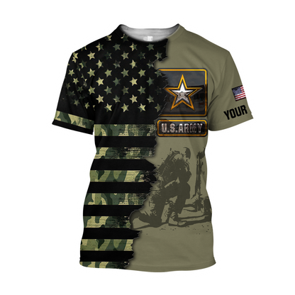 Personalized Name US Army Veteran 3D All Over Printed Shirts