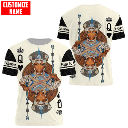 African Culture Personalize Name Black Queen Zulu Combo Tshirt And Boardshort ML