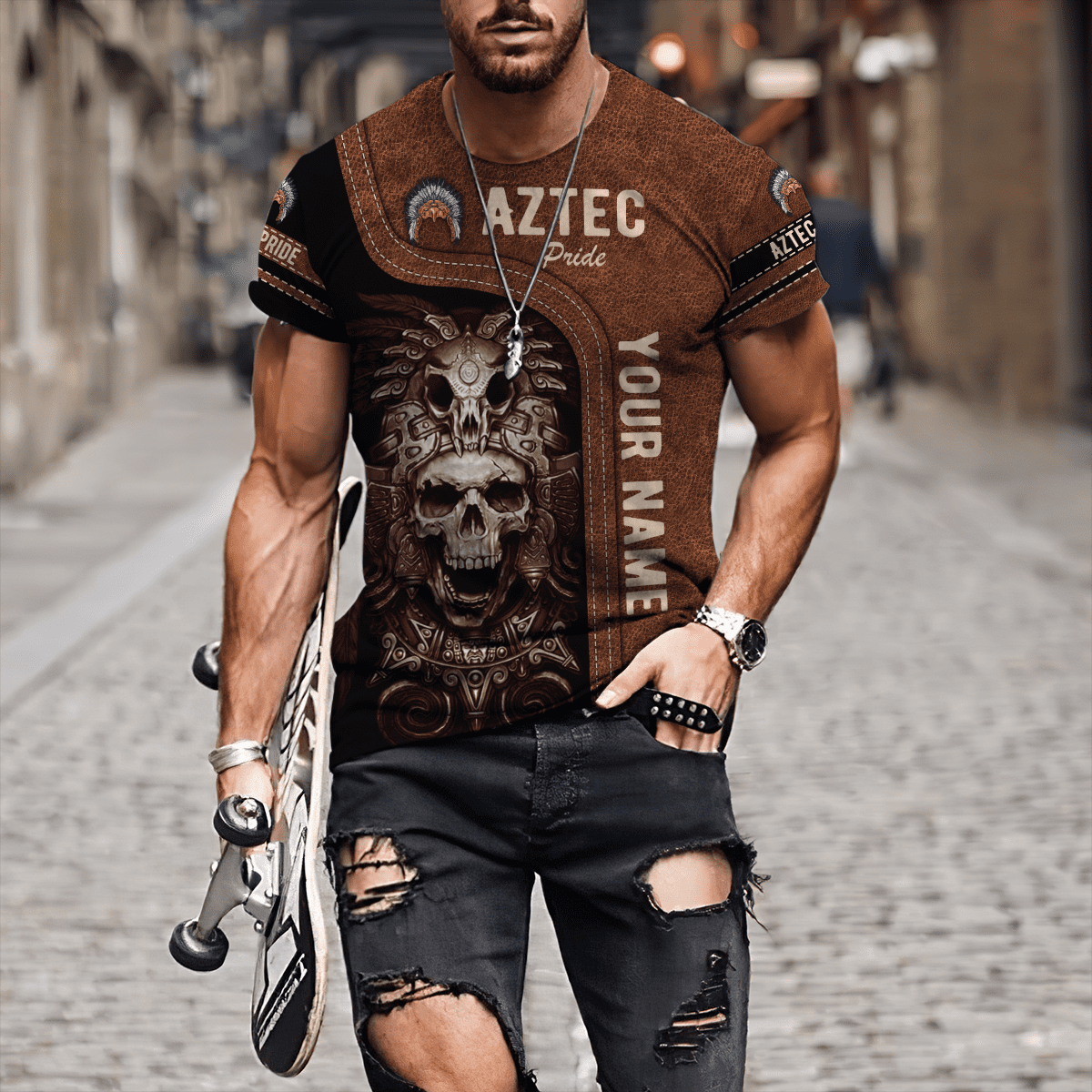 Personalized Name Aztec Pride 3D All Over Printed Hoodie