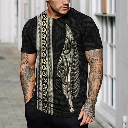 Maori Silver Fern Gold 3D Printed Unisex Shirts