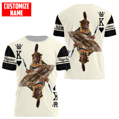 African Culture Black King Zulu Unisex Hoodie ML Personalize Name
