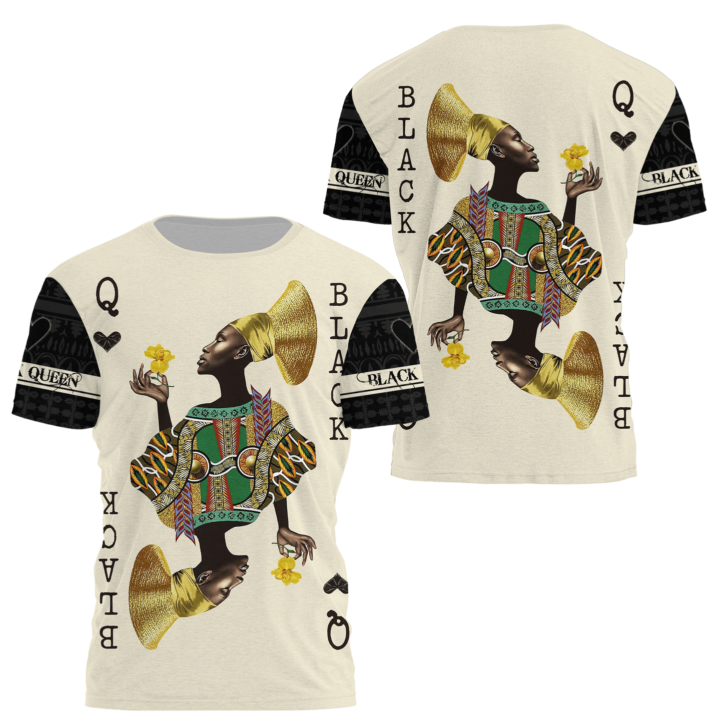 African Culture Black Queen Combo Tshirt And Boardshort ML