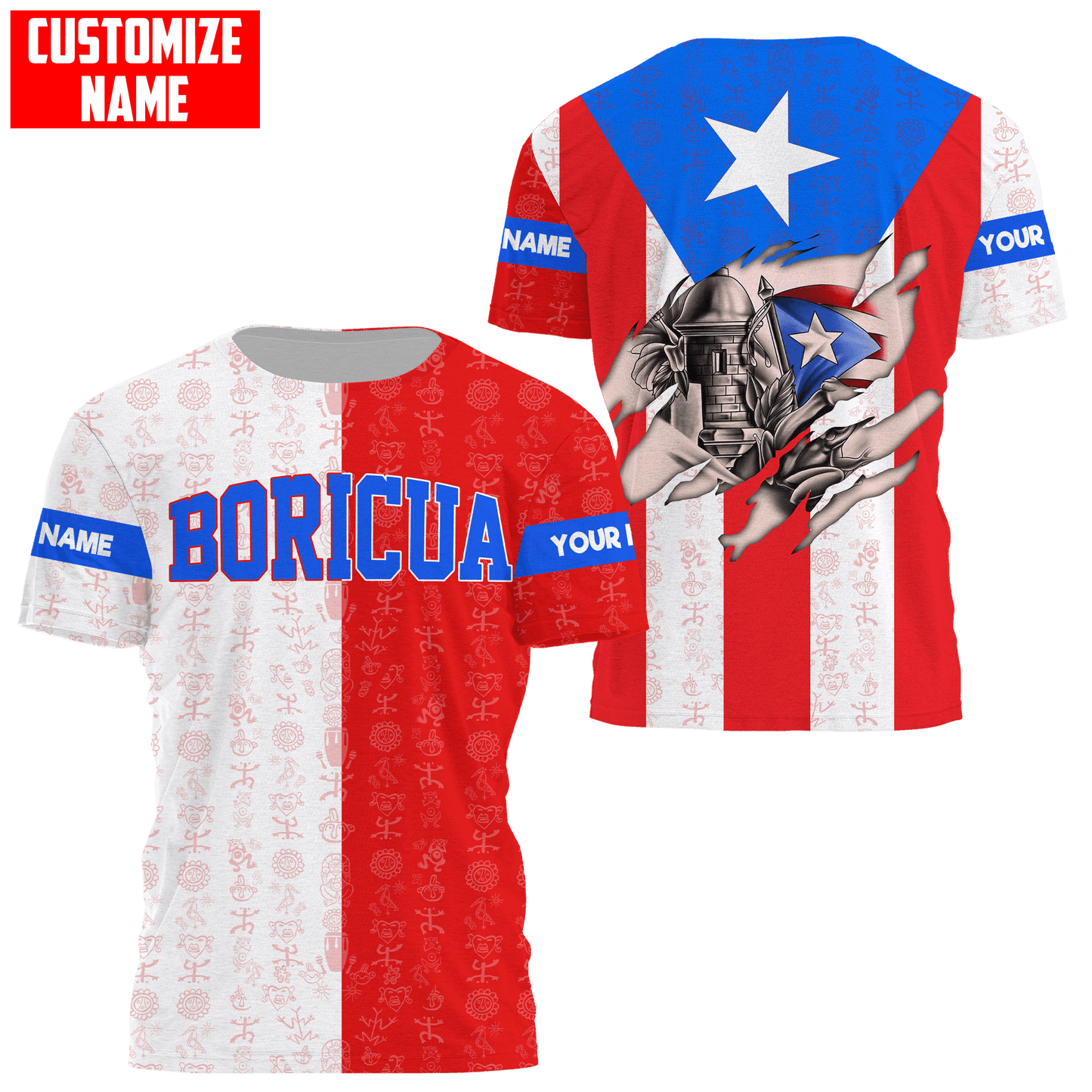 Customize Name Boricua Puerto Rico Hoodie For Men And Women