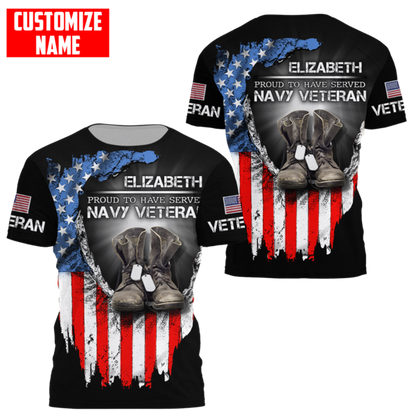 Proud To Have Served Navy Veteran 3D All Over Printed For Man And Women