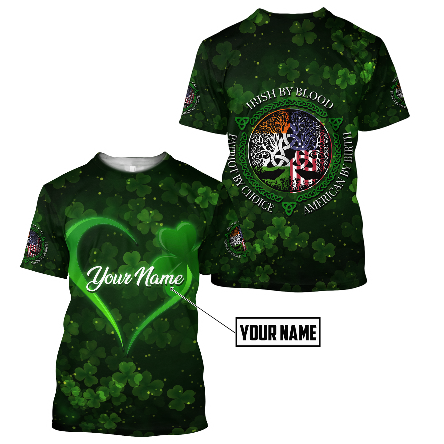 Irish By Blood American By Birth 3D All Over Printed Shirts