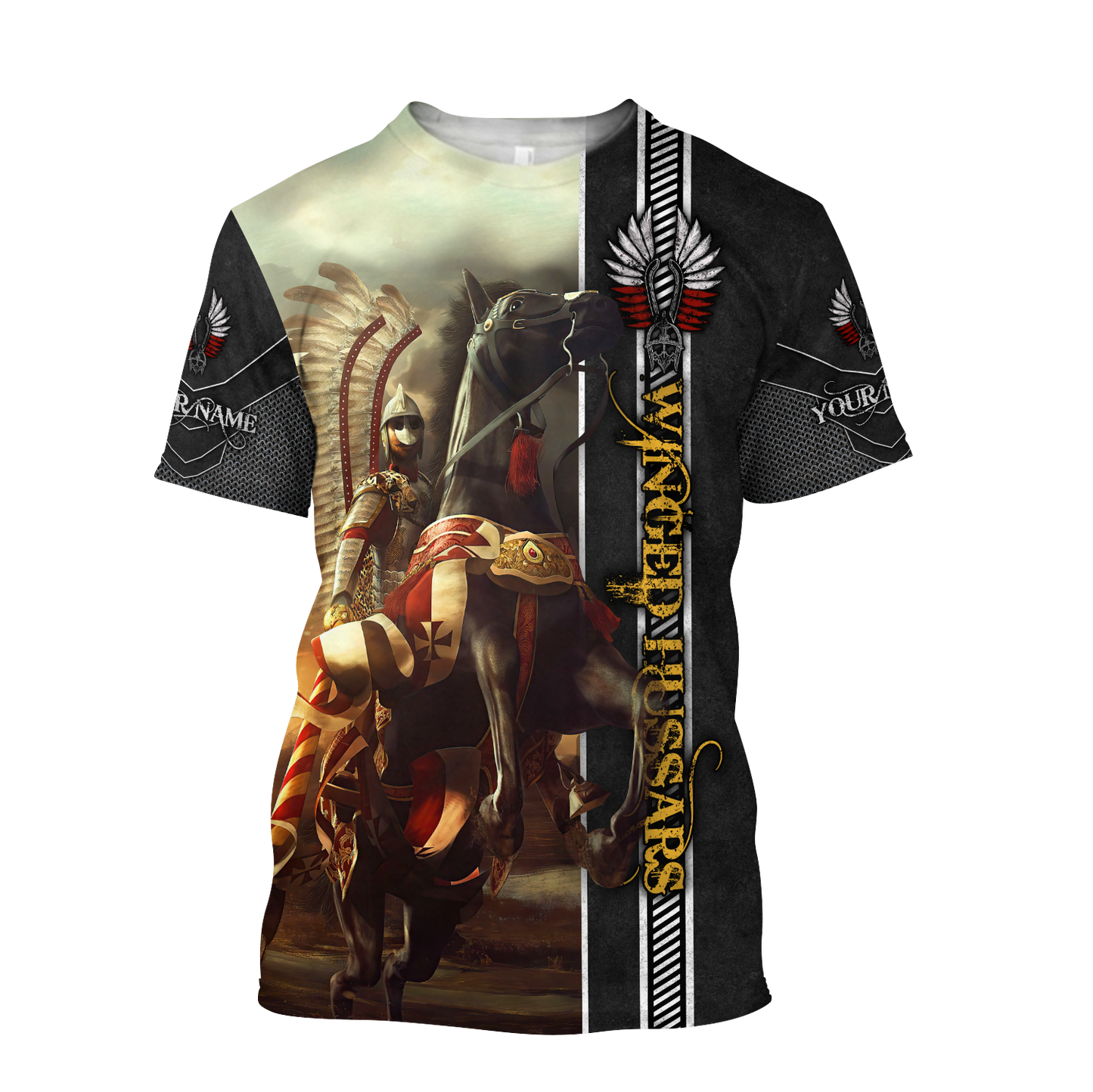 Premium Cavalry Winged Hussars Custom name Combo T Shirt Broad Short