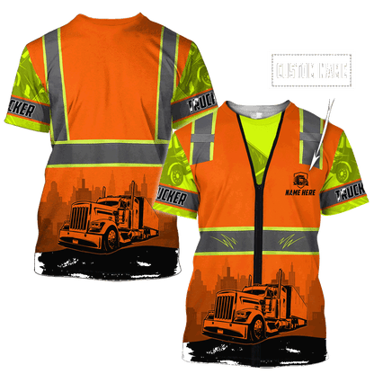 Persionalized Hoodie Trucker Safety 3D All Over Printed Shirts