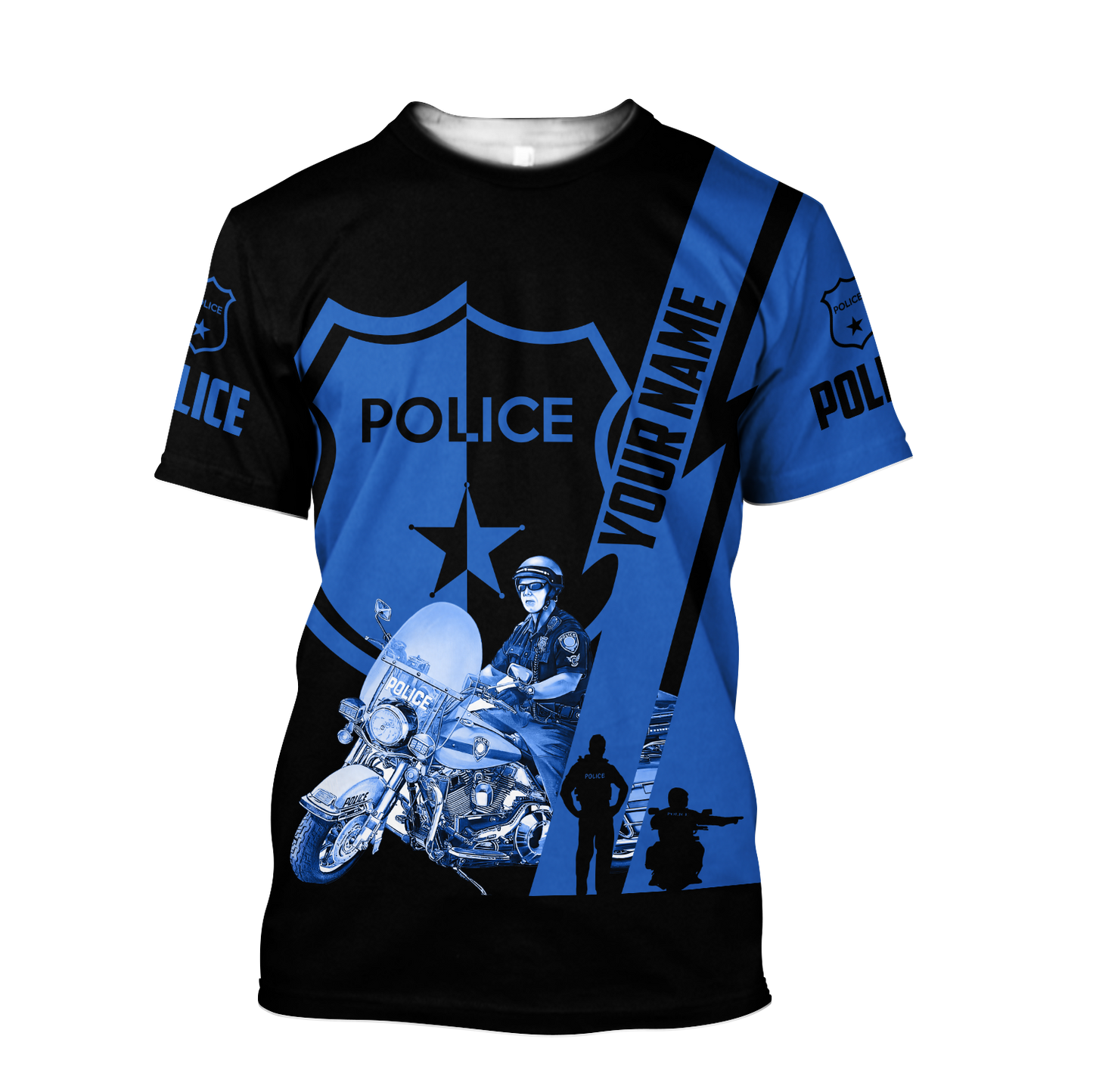 Customize Name Police 3D All Over Printed Unisex Shirts Thin Blue Line