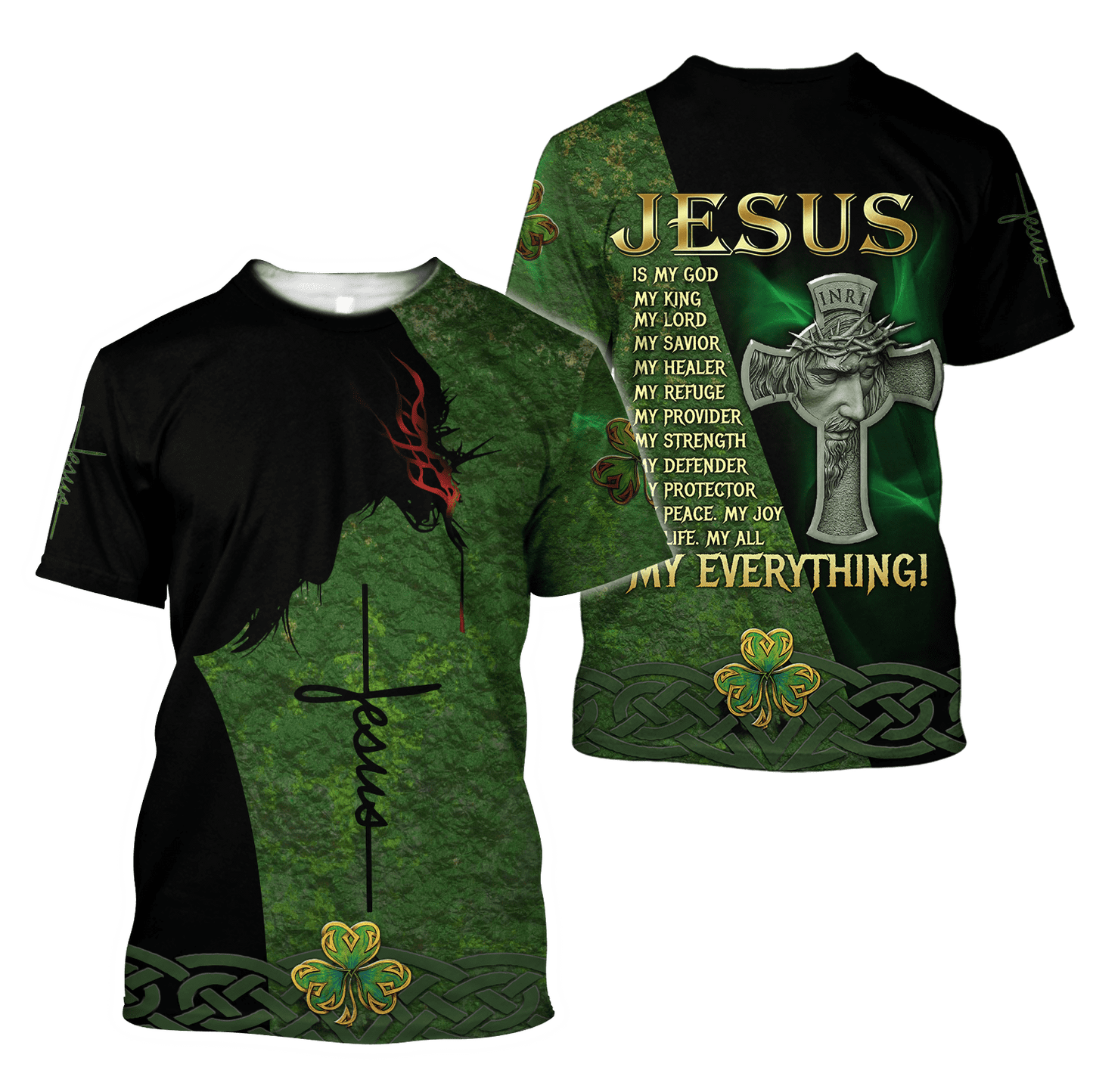 Irish Jesus Patrick Day 3D All Over Printed Unisex Shirt