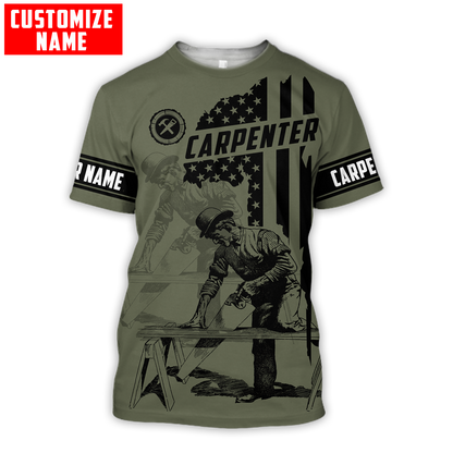 Personalized Name American Carpenter 3D All Over Printed Unisex Shirts Ver 4
