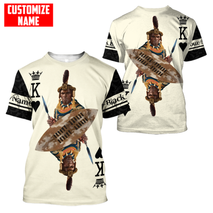 African Culture Black King Zulu Unisex Hoodie ML Personalize Name
