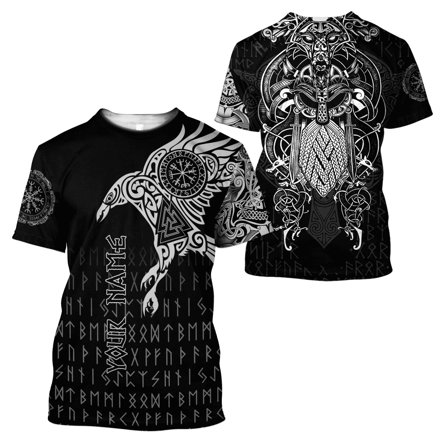 Premium Combo T Shirt Broad Short Raven Of Odin Tattoo 3D All Over Printed