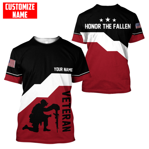Custom Name US Veteran  3D All Over Printed