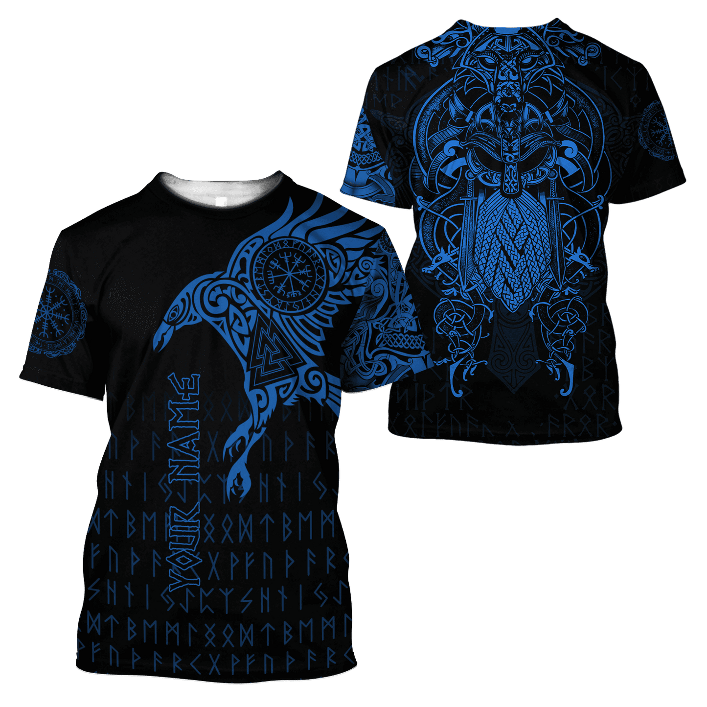 Premium Combo T Shirt Broad Short Raven Of Odin Tattoo 3D All Over Printed