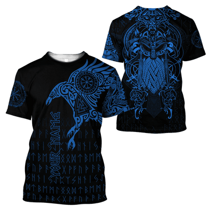 Premium Combo T Shirt Broad Short Raven Of Odin Tattoo 3D All Over Printed