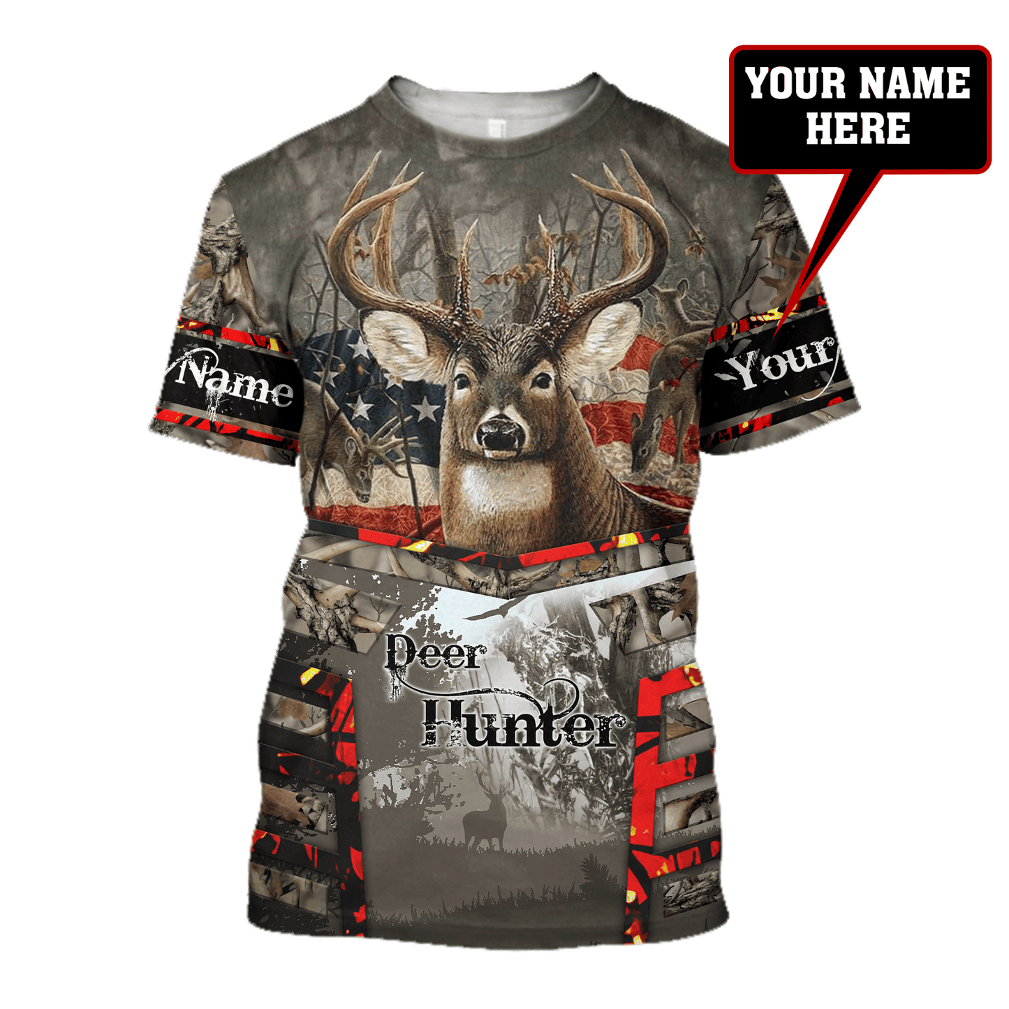 Deer Hunting Personalized Name 3D All Over Printed Shirts