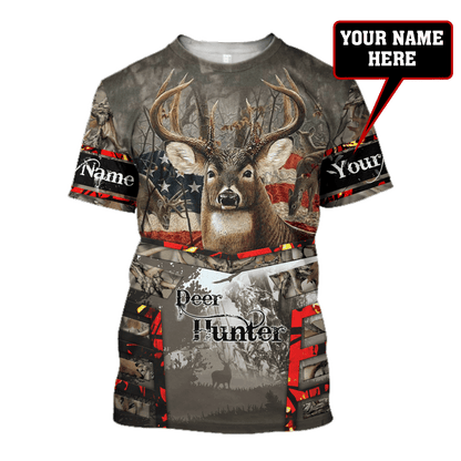 Deer Hunting Personalized Name 3D All Over Printed Shirts