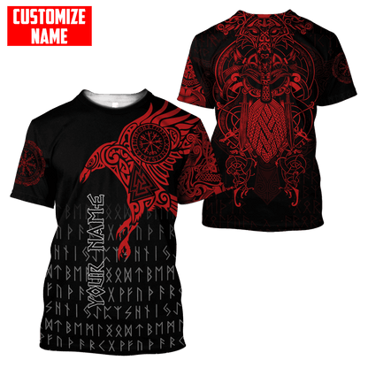 Premium Combo T Shirt Broad Short Raven Of Odin Tattoo 3D All Over Printed