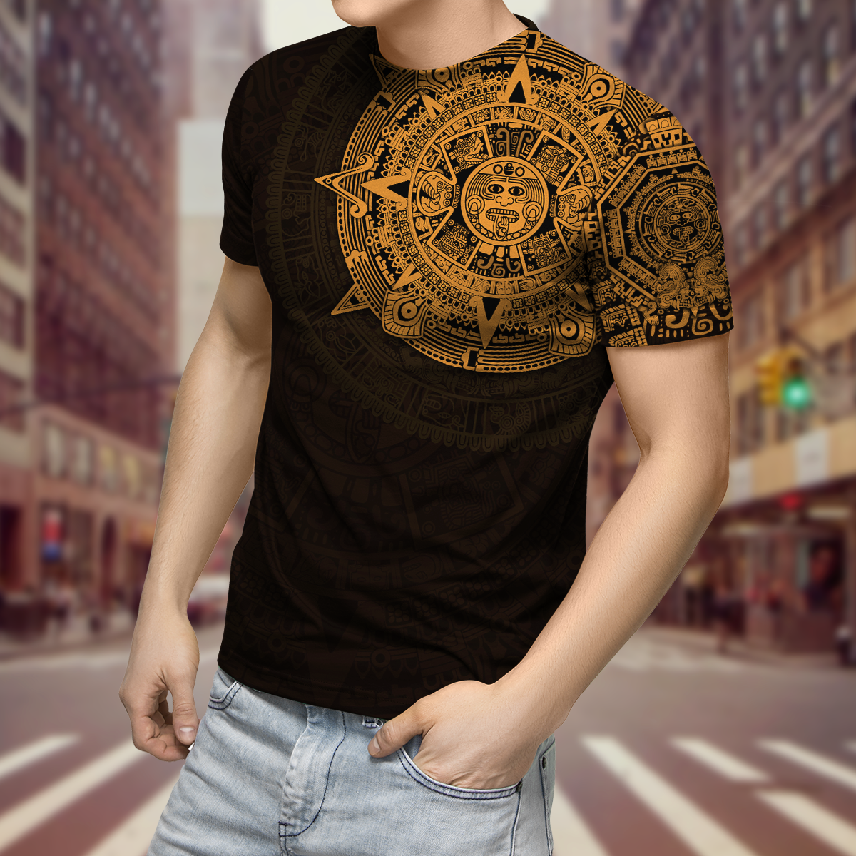 Premium Aztec Mexico 3D All Over Printed Shirts S