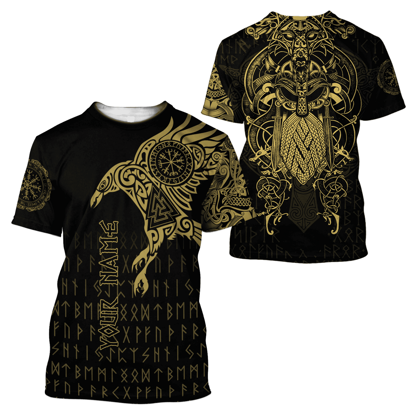 Premium Combo T Shirt Broad Short Raven Of Odin Tattoo 3D All Over Printed