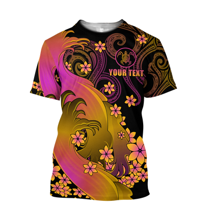 Amazing Polynesian Personalized Wave And Frangipani Unisex Hawaii Shirt