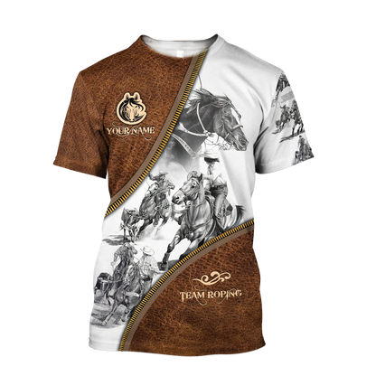 Personalized Name Bull Riding 3D All Over Printed Unisex Shirts Team Roping Zipper