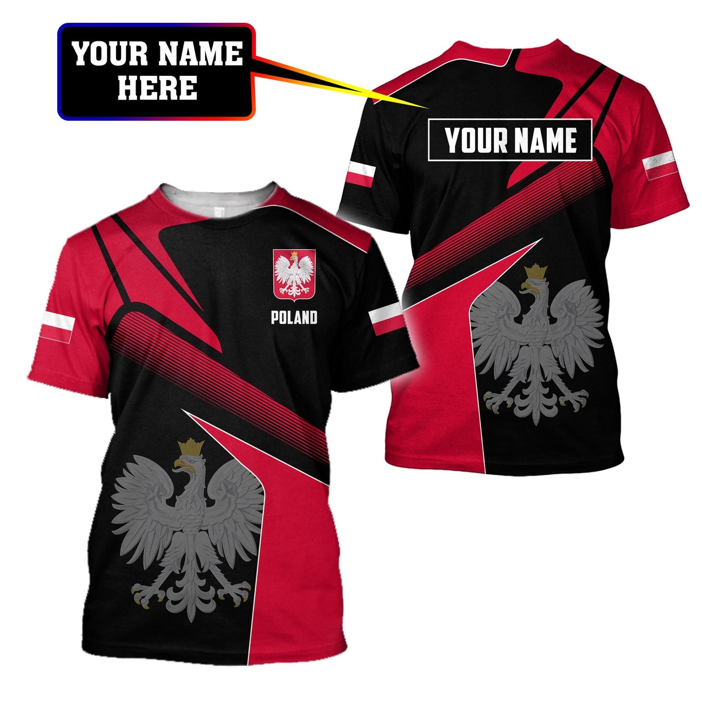 Personalized Polska 3D All Over Printed Unisex Hoodie