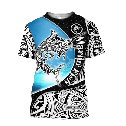 Polynesia No 23 Combo T Shirt Broad Short Go Fishing Personalize Marlin Fish