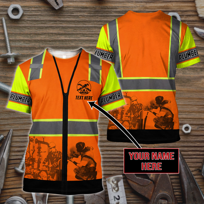Plumber Safety Persionalized 3D All Over Printed Shirts