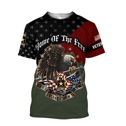 Home Of The Free US Veteran 3D All Over Printed Hoodie H