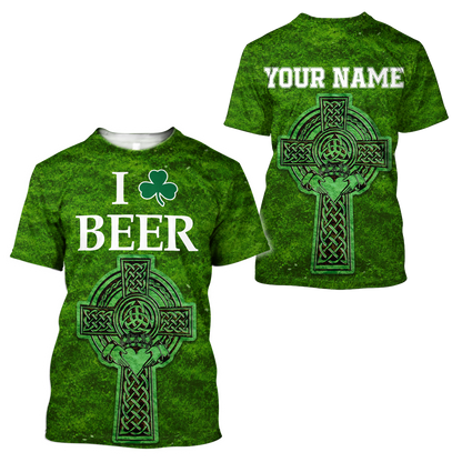 I Love Beer St.Patrick Day 3D Hoodie Shirt For Men And Women LAM