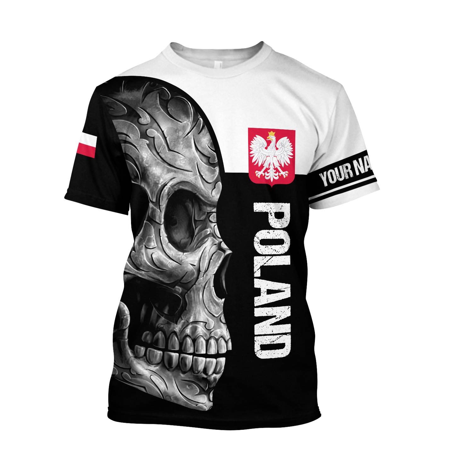 Personalized Polska Skull 3D All Over Printed Unisex Hoodie