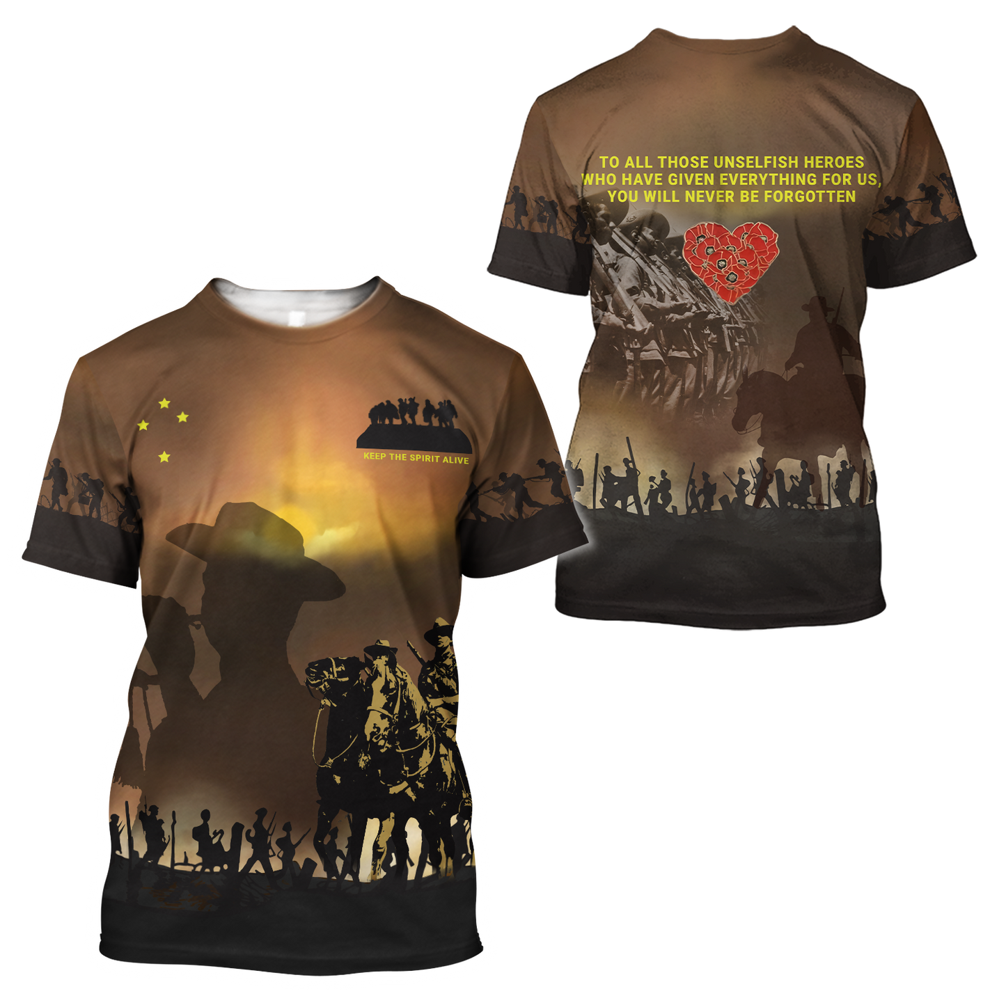 Premium Anzac Day Keep The Spirit Alive 3D Printed Unisex Shirts TN