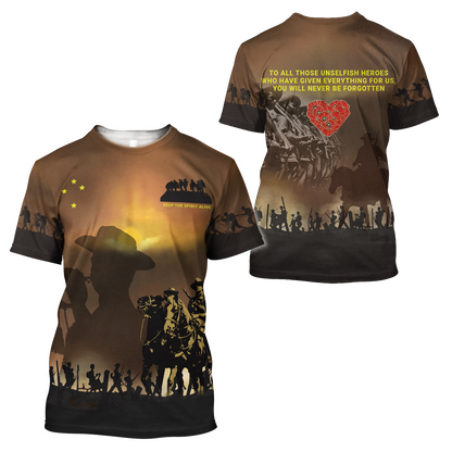 Premium Anzac Day Keep The Spirit Alive 3D Printed Unisex Shirts TN