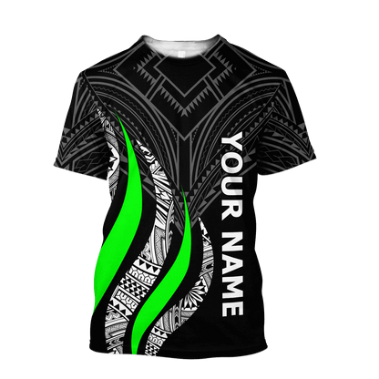 Polynesian Green And Tattoo Unisex Shirts Personalize ML