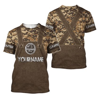 Personalized Name Carpenter 3D All Over Printed Unisex Shirts Camo