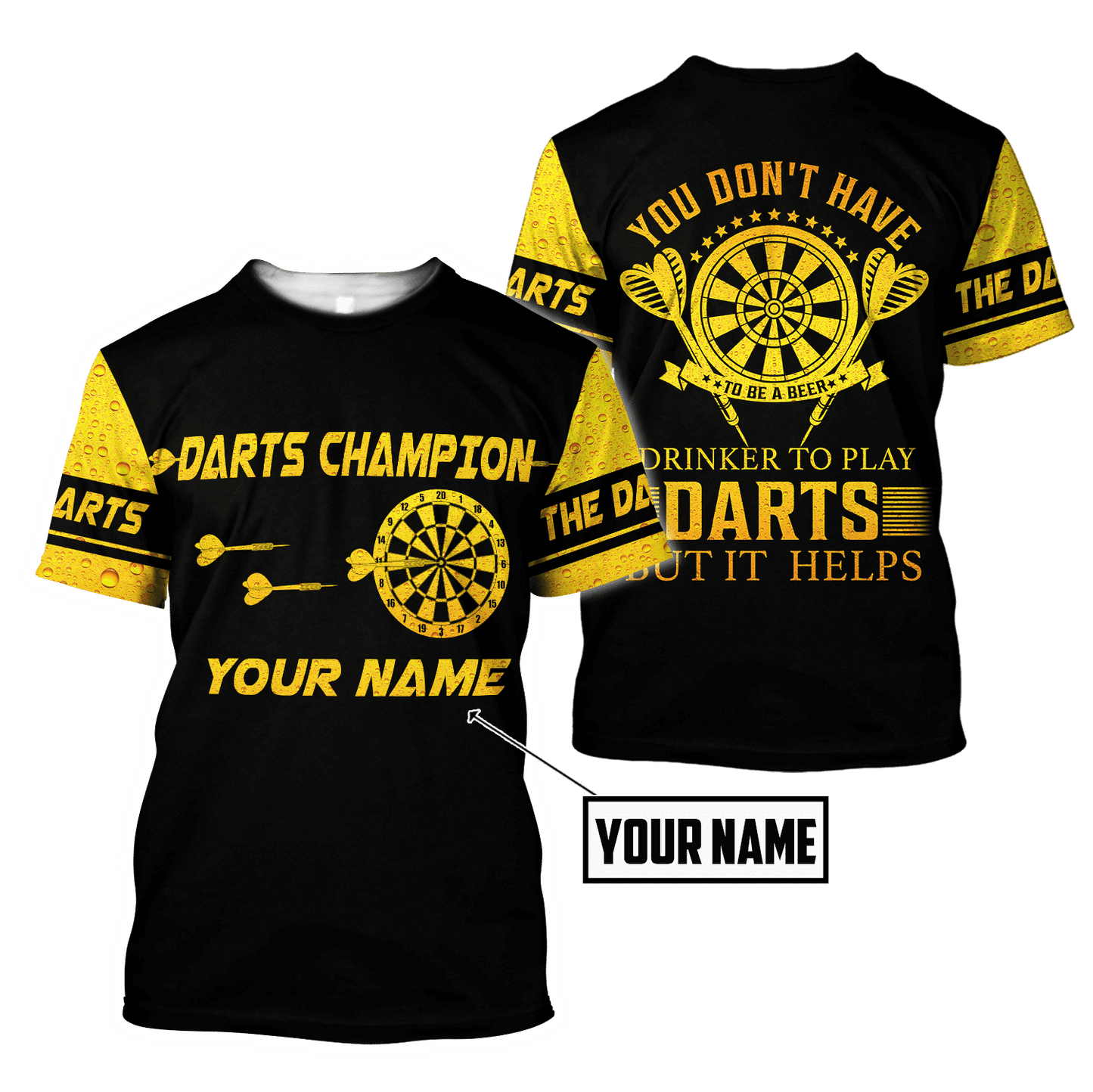 Darts Player No4 You Don't Have To Be A Beer 3D Printed Personalized Unisex Hoodie ML