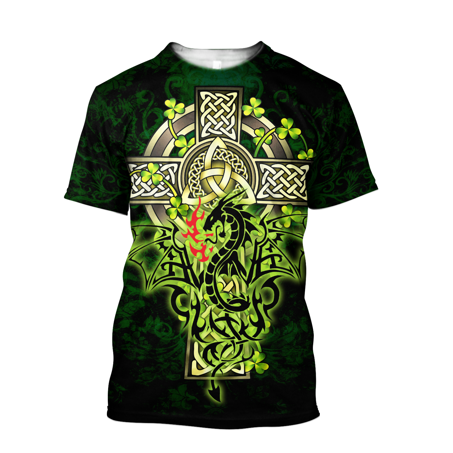 Premium Unisex Hoodie Irish Celtic Cross And Dragon ML