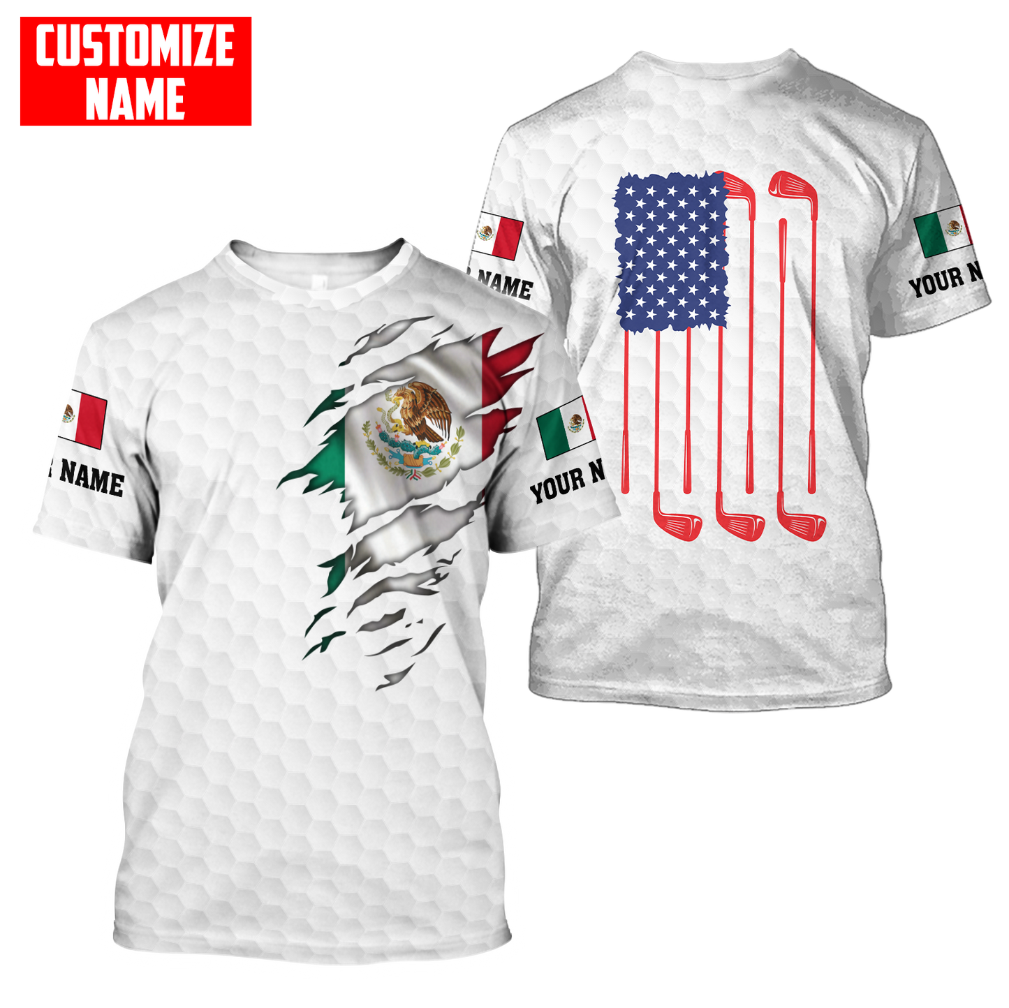Persionalized Mexico 3D All Over Printed Unisex Shirts