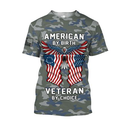 American By Birth Veteran By Choice 3D All Over Printed Hoodie